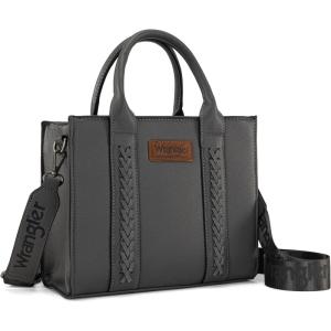 Wrangler Medium Tote Bag for Women Designer Satchel Handbags Top-handle Purses with Strap(A-natural-grey)