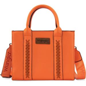 Wrangler Medium Tote Bag for Women Designer Satchel Handbags Top-handle Purses with Strap(A-natural-orange)