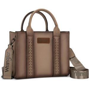 Wrangler Medium Tote Bag for Women Designer Satchel Handbags Top-handle Purses with Strap(Distressed-khaki)