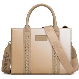 Wrangler Medium Tote Bag for Women Designer Satchel Handbags Top-handle Purses with Strap(Gradient Khaki)