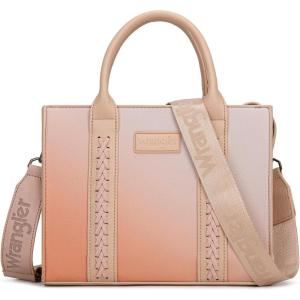 Wrangler Medium Tote Bag for Women Designer Satchel Handbags Top-handle Purses with Strap(Gradient Light Brown)