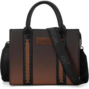 Wrangler Medium Tote Bag for Women Designer Satchel Handbags Top-handle Purses with Strap(Gradient-black)