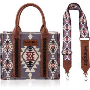 Wrangler Purse Aztec Tote Bag for Women Western Top-handle Hobo Handbags(Angel Diamond Lavender-guitar Strap M)