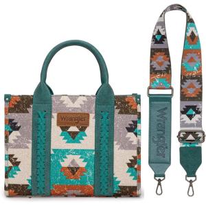 Wrangler Purse Aztec Tote Bag for Women Western Top-handle Hobo Handbags(Ca Guitar Strap-turquoise)