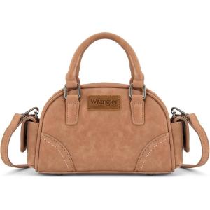 Wrangler Small Crossbody Purses for Women Boston Barrel Bag Mini Top Handle Bags with Crossbody Strap(Pocket Pink)