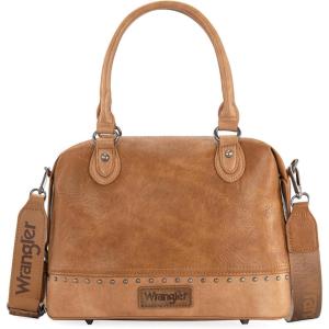 Wrangler Small Doctor Bag for Women Vintage Satchel Bag Western Handbags with Wide Strap(Raw Light Brown)