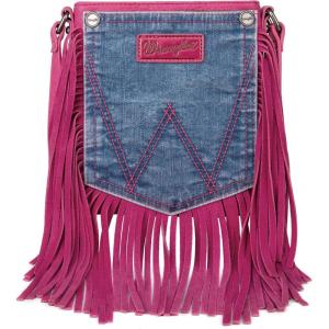 Wrangler Small Doctor Bag for Women Vintage Satchel Bag Western Handbags with Wide Strap(West-pink Denim)
