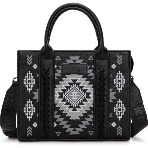 Wrangler Tote Bag for Women Western Purse and Aztec Satchel Handbag(Aztec Black)