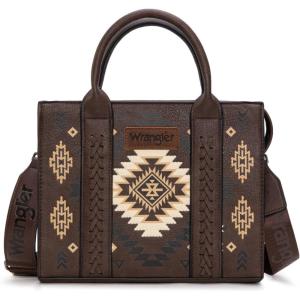 Wrangler Tote Bag for Women Western Purse and Aztec Satchel Handbag(Aztec Coffee)