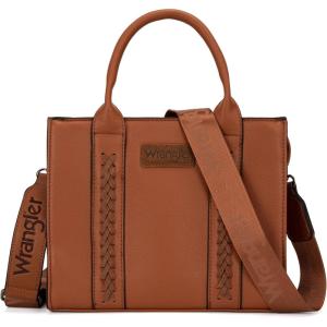 Wrangler Tote Bags for Women Top-handle Handbags and Purse for Women with Adjustable Strap(A Classic Brown)
