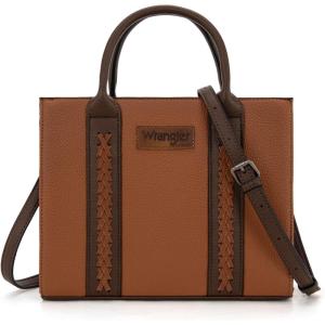 Wrangler Tote Bags for Women Top-handle Handbags and Purse for Women with Adjustable Strap(A-brown/Coffee)
