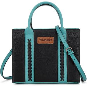 Wrangler Tote Bags for Women Top-handle Handbags and Purse for Women with Adjustable Strap(B-black)