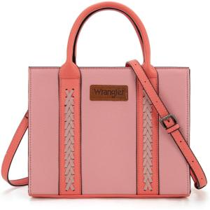 Wrangler Tote Bags for Women Top-handle Handbags and Purse for Women with Adjustable Strap(B-pink)