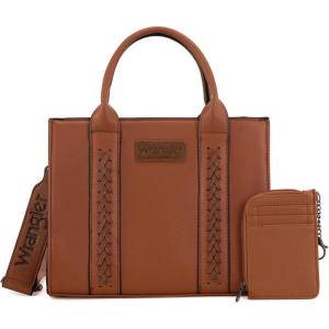 Wrangler Tote Bags for Women Western Purse and Handbags Satchel Top-handle with Card Holder(Classic-brown)