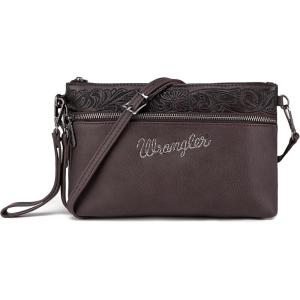 Wrangler Western Cowhide Crossbody Bags for Women Clutch Wristlet Purse(Pattern-coffee)