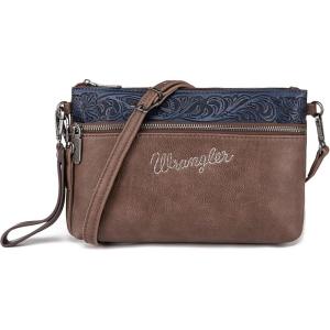 Wrangler Western Cowhide Crossbody Bags for Women Clutch Wristlet Purse(Pattern-jean)