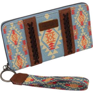 X Wrangler Wristlet Western Wallet Boho Aztec Credit Card Holder for Women(2202 Brown)
