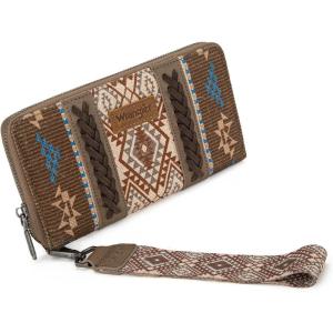 X Wrangler Wristlet Western Wallet Boho Aztec Credit Card Holder for Women(Aztec Coffee)