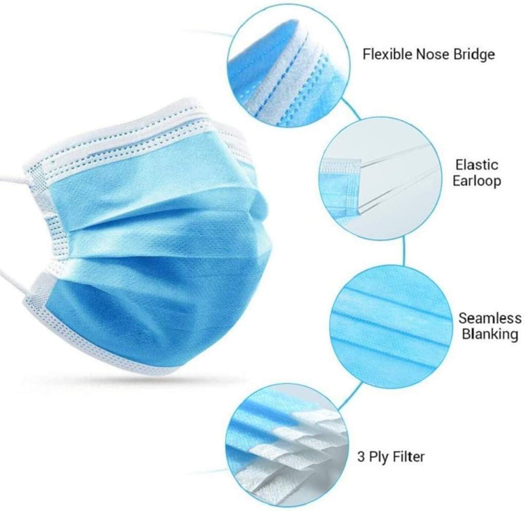 image2000 PCS Bulk Blue Face Masks 40 Packs 50pcsPack Non Woven Thick 3Layers Breathable Facial Masks with Adjustable Earloop Mouth and Nose Cover
