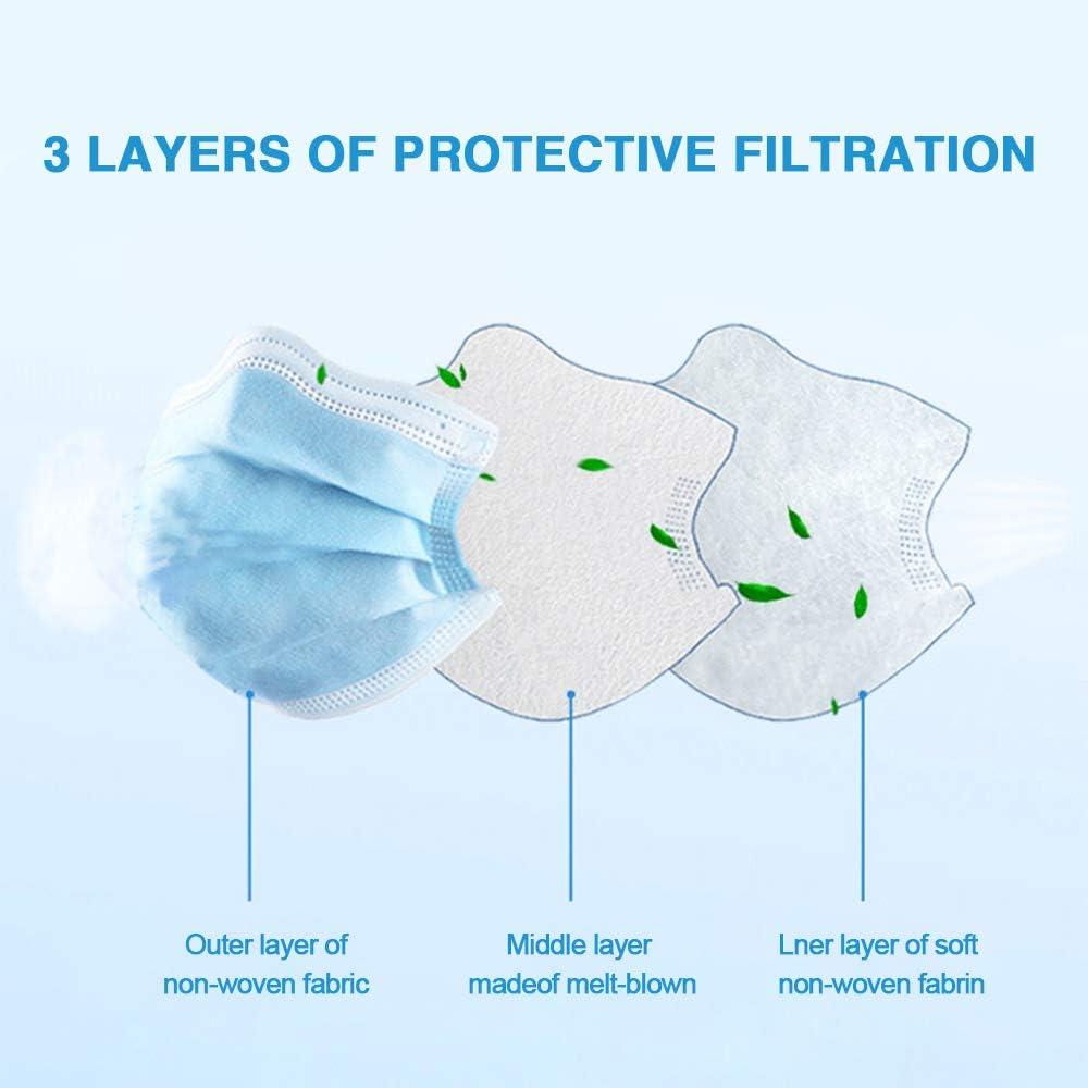 image2000 PCS Bulk Blue Face Masks 40 Packs 50pcsPack Non Woven Thick 3Layers Breathable Facial Masks with Adjustable Earloop Mouth and Nose Cover