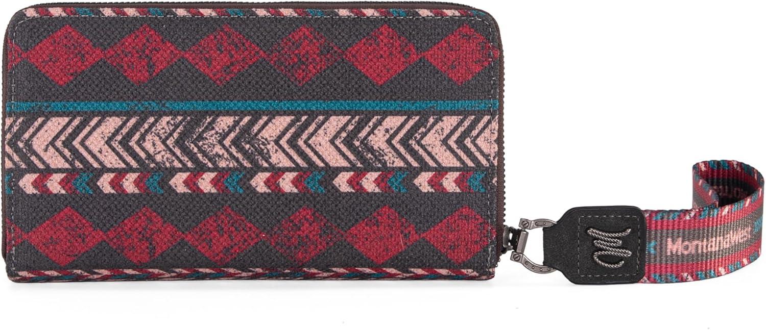 imageMontana West Boho Wristlet Womens Wallets Card Cases ampamp Money Organizers Wallet for Women with Zipper and Whipstitch MW01W006BDYWalletRetro Oil Painting