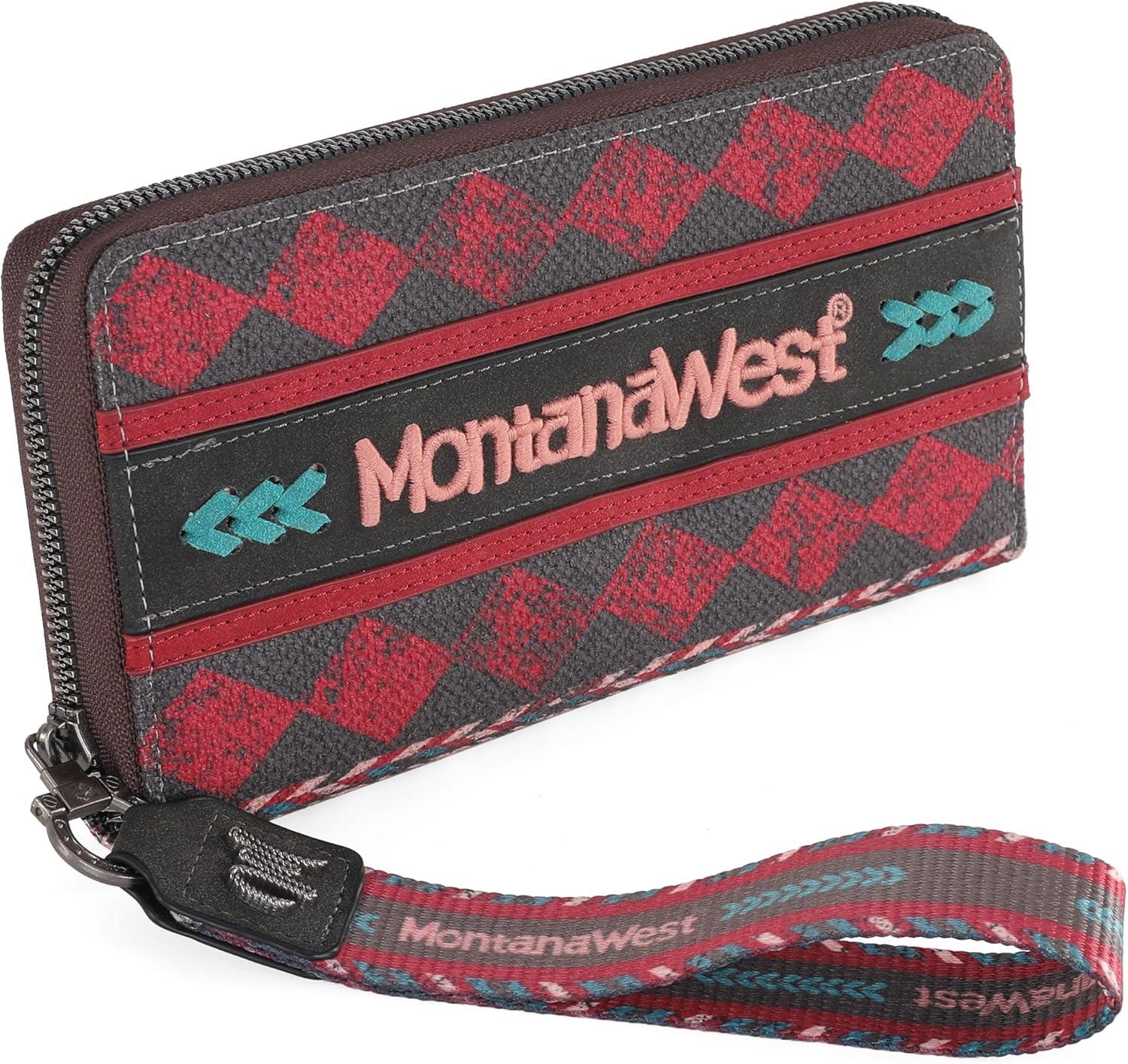 imageMontana West Boho Wristlet Womens Wallets Card Cases ampamp Money Organizers Wallet for Women with Zipper and Whipstitch MW01W006BDYWalletRetro Oil Painting