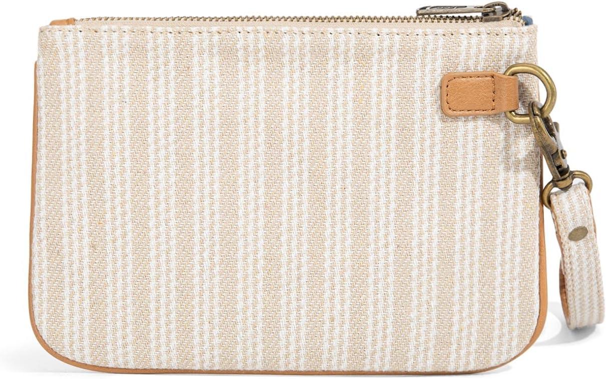 imageMontana West x Lee Large Wristlet Wallets for Women Striped Slim Cell Phone Clutch Purses Handbag with Wrist StrapKhaki