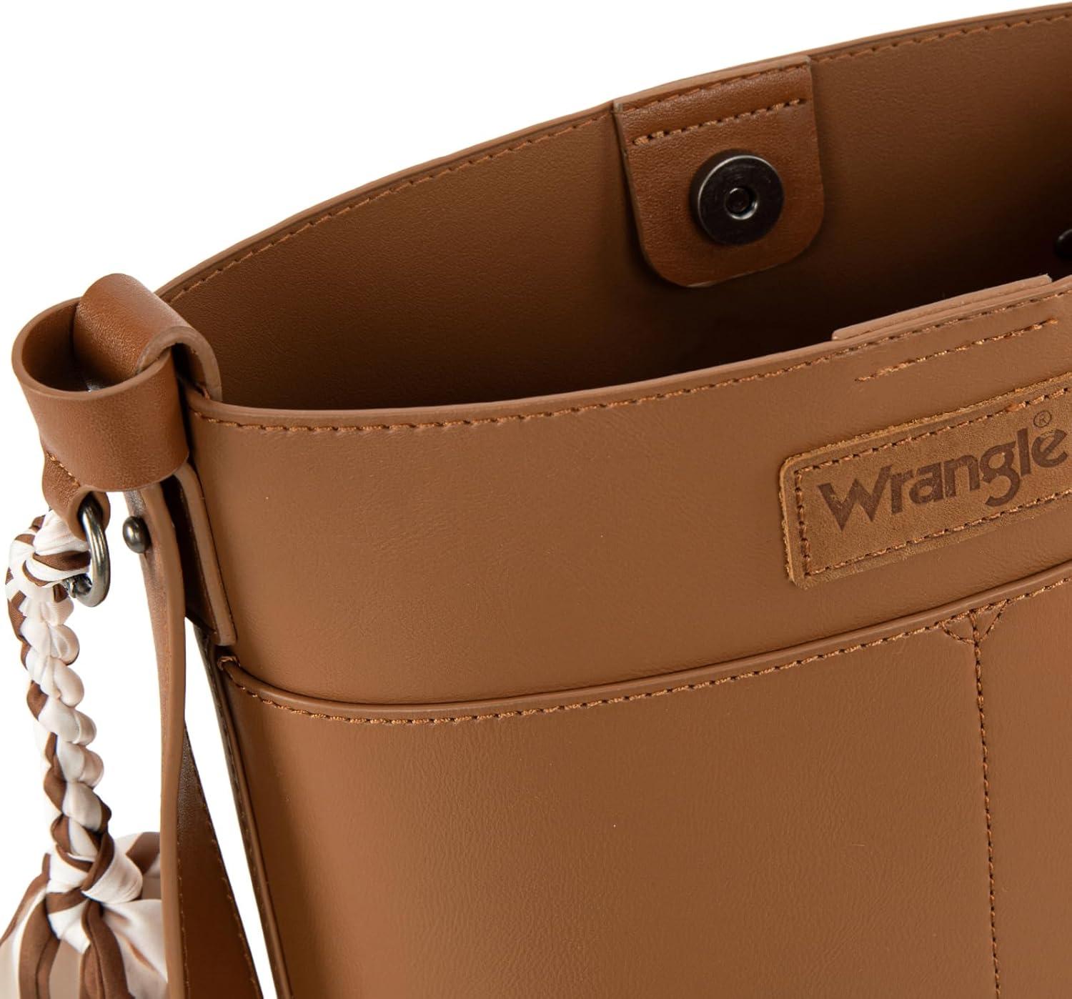 imageWrangler Large Crossbody Purse for Women Cross Body Bag with Scarves