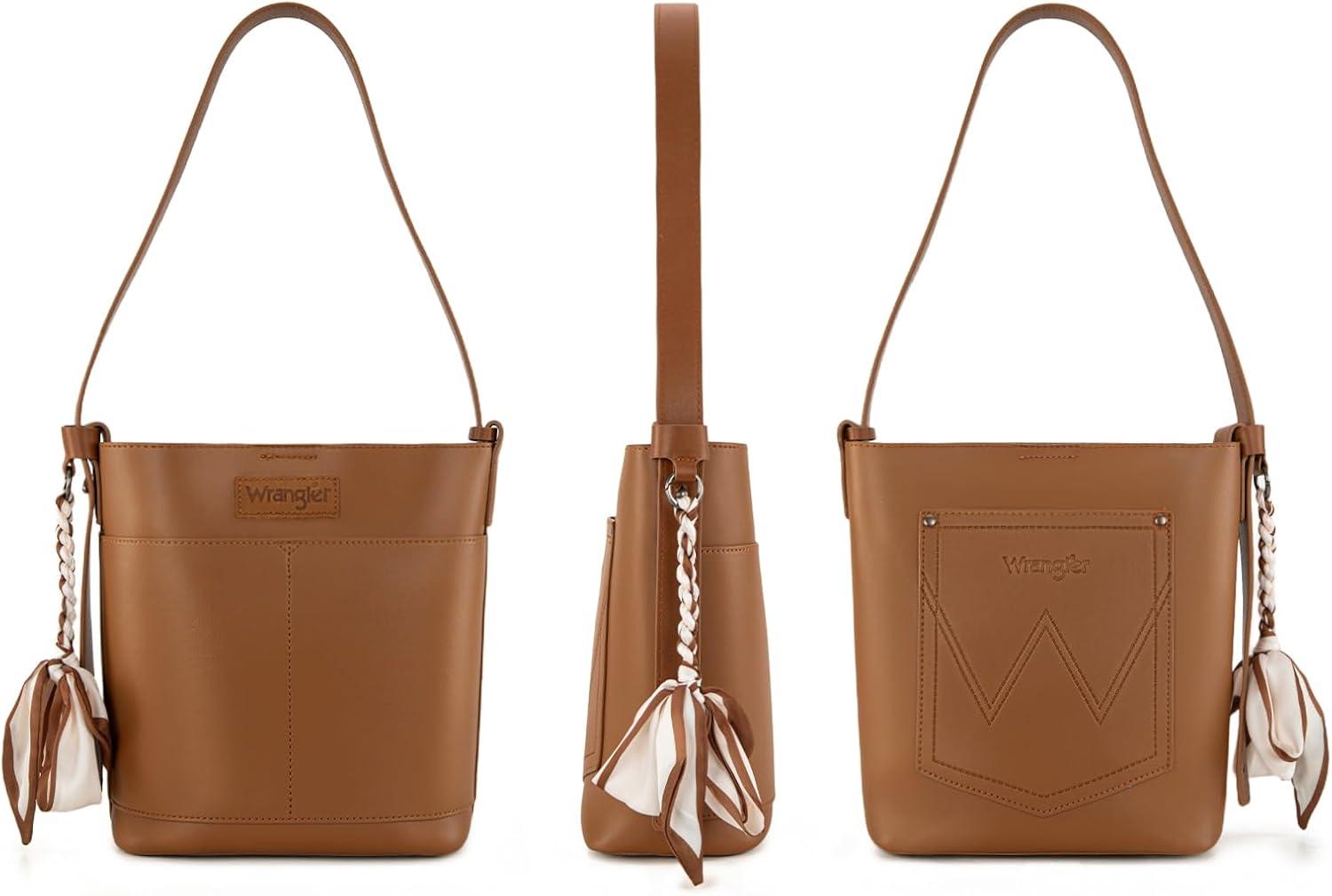 imageWrangler Large Crossbody Purse for Women Cross Body Bag with Scarves