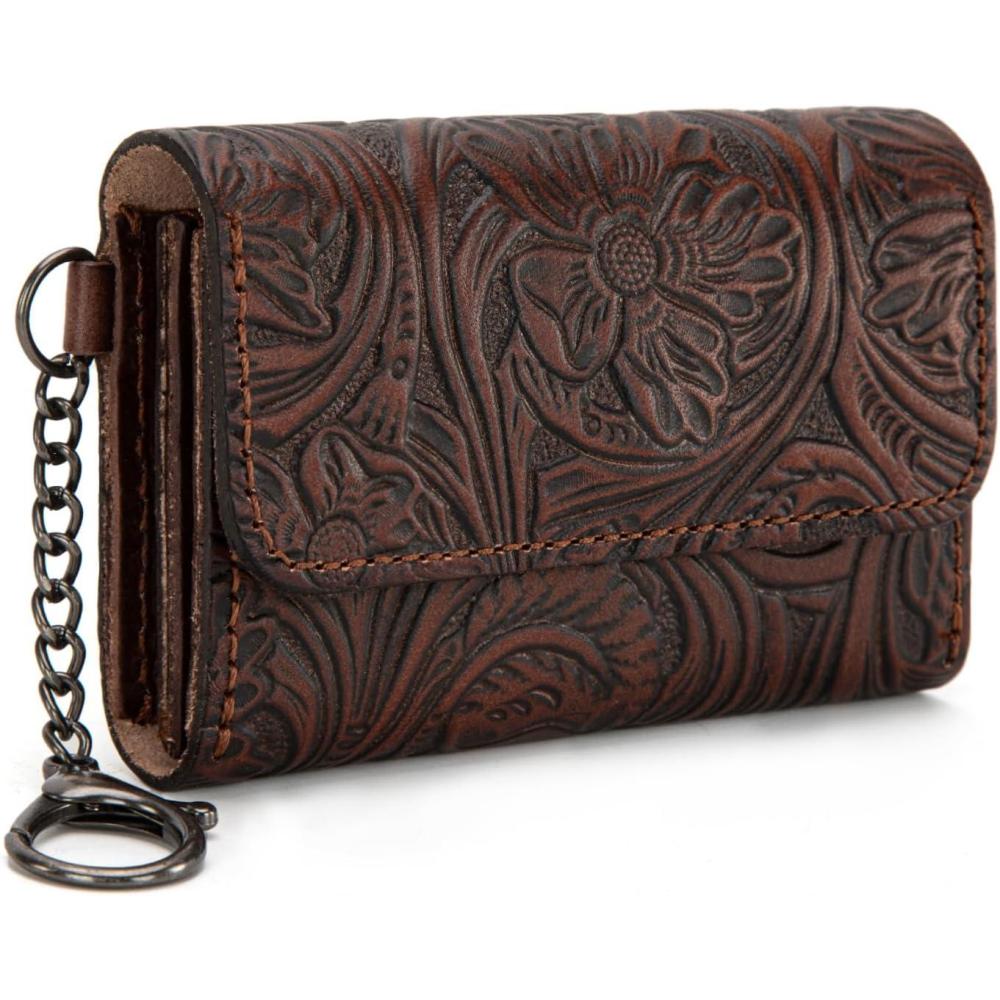 imageMontana West Wrangler Coin Purse for Men Women Embossed Leather Coin Pouch Small Wallet BlackUnique Mini Wallet Coffe