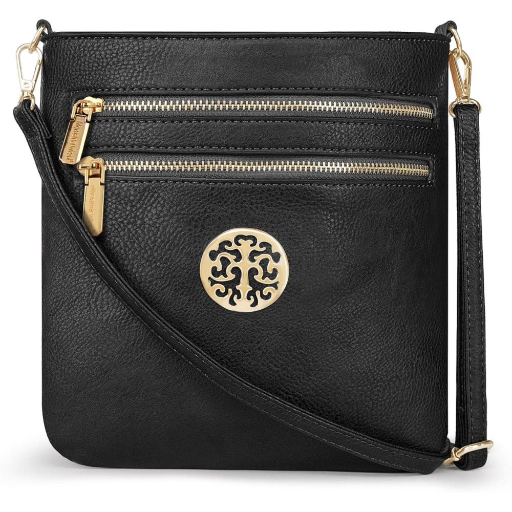 imageMontana West Crossbody Bags for Women Multi Pocket Cross Body Bag Purses with Adjustable Strap042black