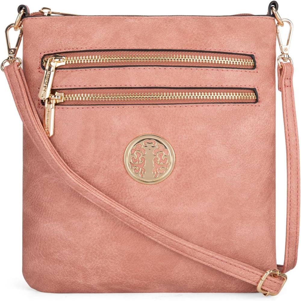 imageMontana West Crossbody Bags for Women Multi Pocket Cross Body Bag Purses with Adjustable StrapB Pink