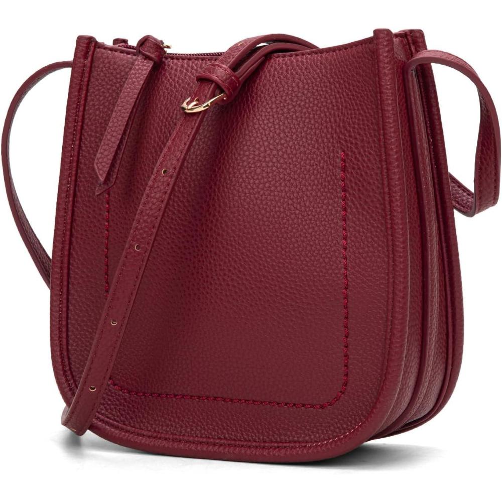 imageMontana West Crossbody Bags for Women Multi Pocket Cross Body Bag Purses with Adjustable StrapBurgundy Red