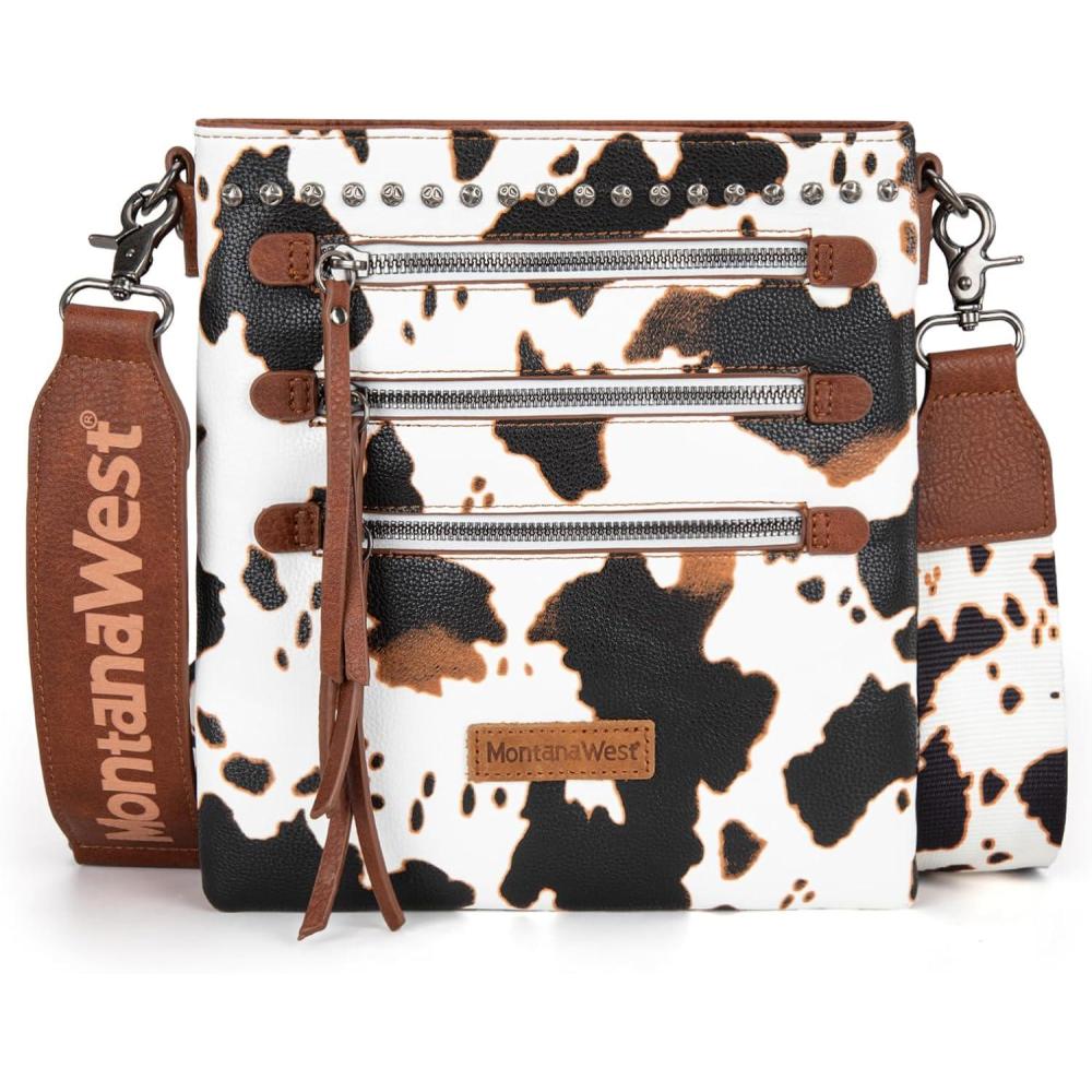 imageMontana West Crossbody Bags for Women Multi Pocket Cross Body Bag Purses with Guitar StrapVintage Cow Brown