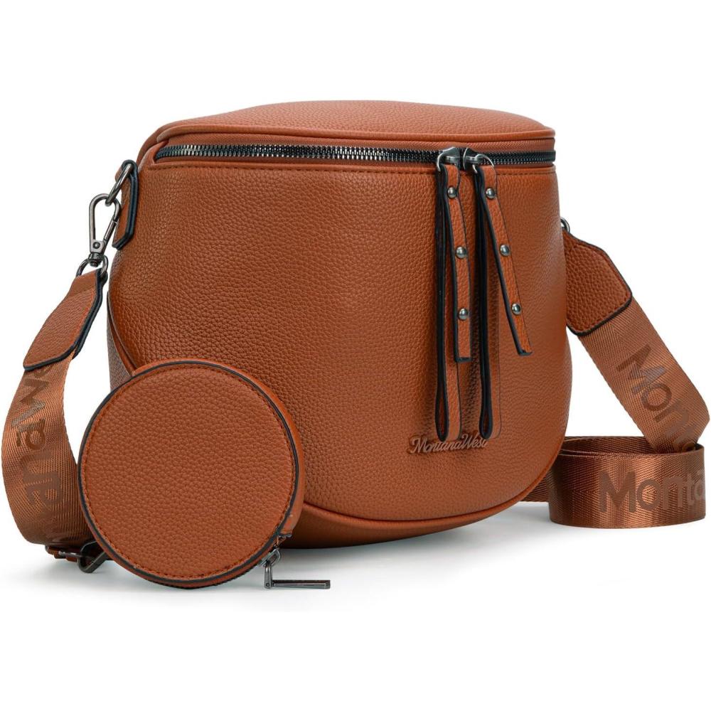 imageMontana West Large Crossbody Bags for Women Bum Bag Sling Purse with Adjustable StrapBrown