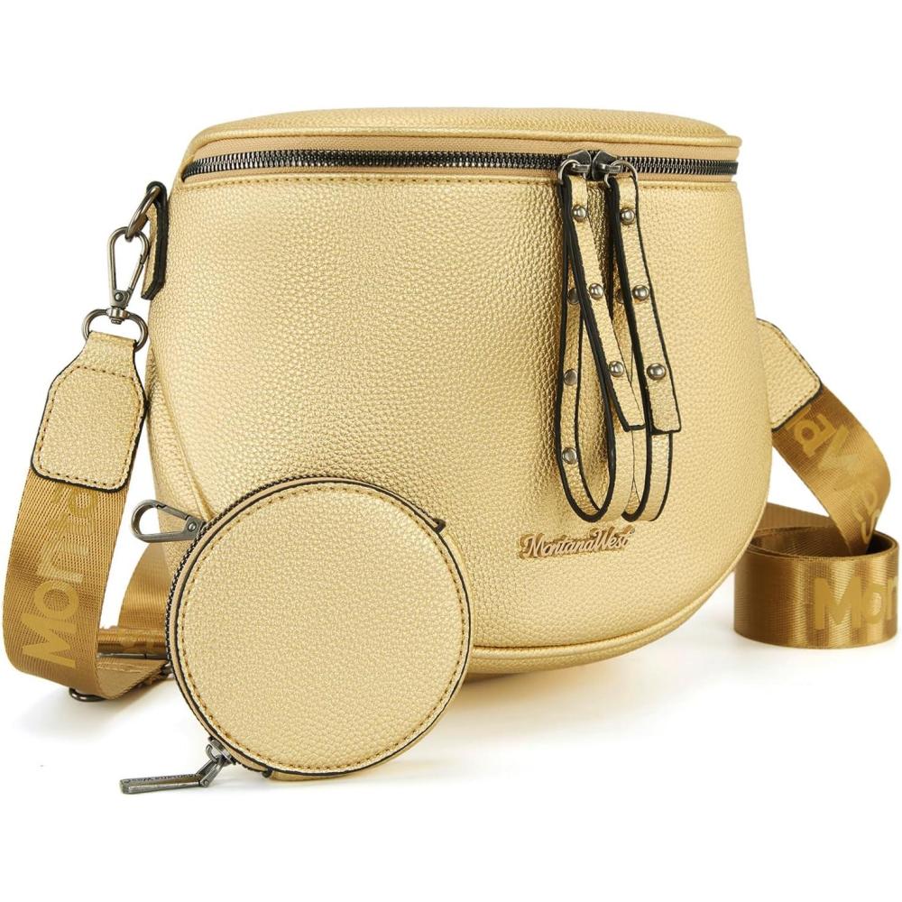 imageMontana West Large Crossbody Bags for Women Bum Bag Sling Purse with Adjustable StrapLargegold