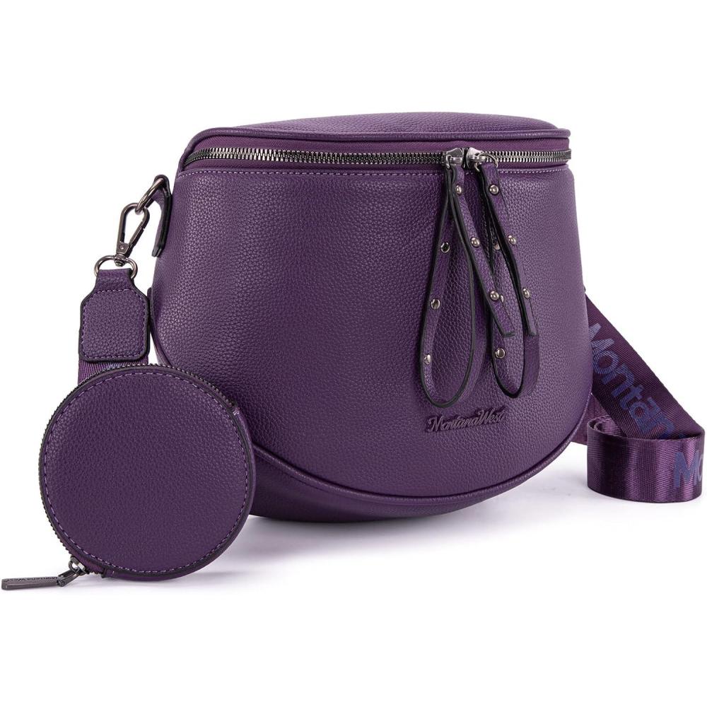 imageMontana West Large Crossbody Bags for Women Bum Bag Sling Purse with Adjustable StrapPurple