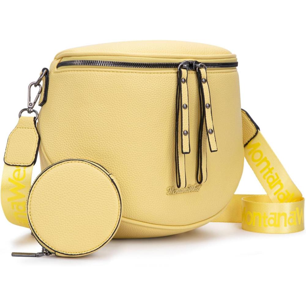 imageMontana West Large Crossbody Bags for Women Bum Bag Sling Purse with Adjustable StrapYellow