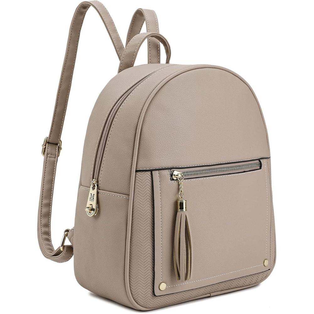 imageMontana West Mini Cute Backpack for Girls Anti Theft Backpack with Secured Zipper and TasselMedium Khaki