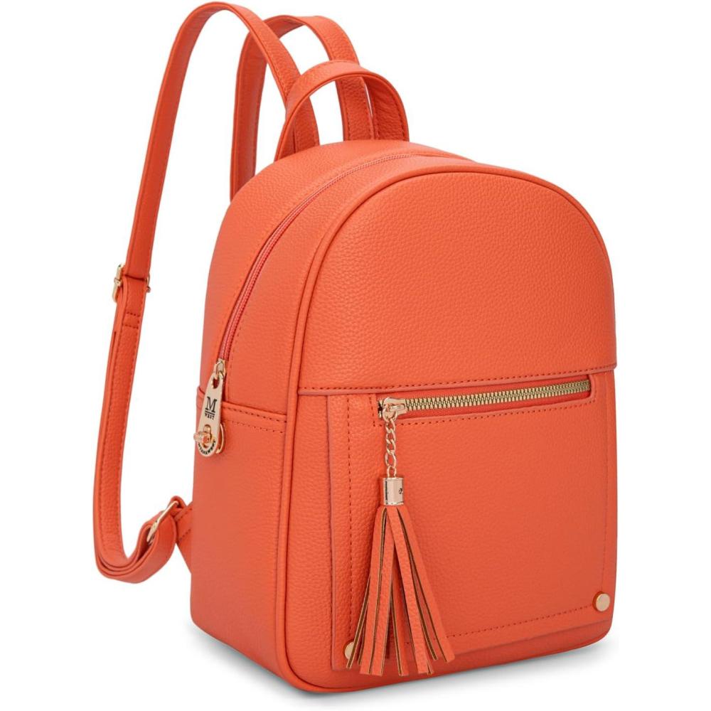 imageMontana West Mini Cute Backpack for Girls Anti Theft Backpack with Secured Zipper and TasselMini Orange