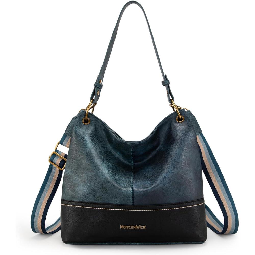 imageMontana West Purses for Women Hobo Shoulder Handbags with ZipperCrossbody Blue