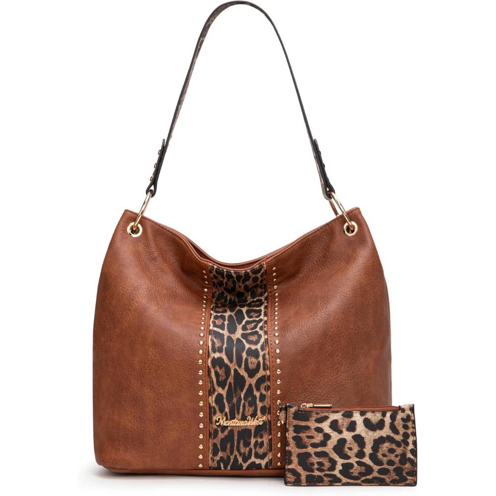 imageMontana West Purses for Women Hobo Shoulder Handbags with ZipperZbrown Leopard