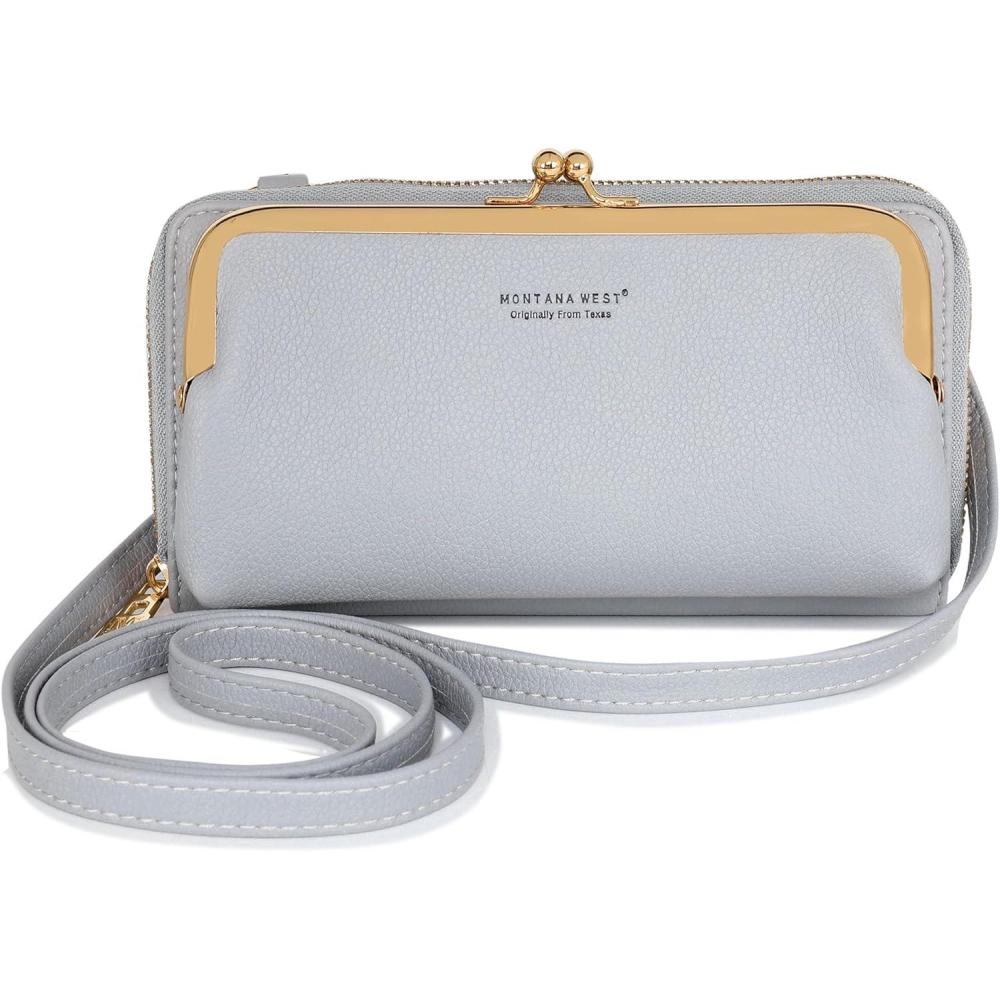 imageMontana West Small Crossbody Cell Phone Purse for Women RFID Blocking Cellphone WalletWallet Grey