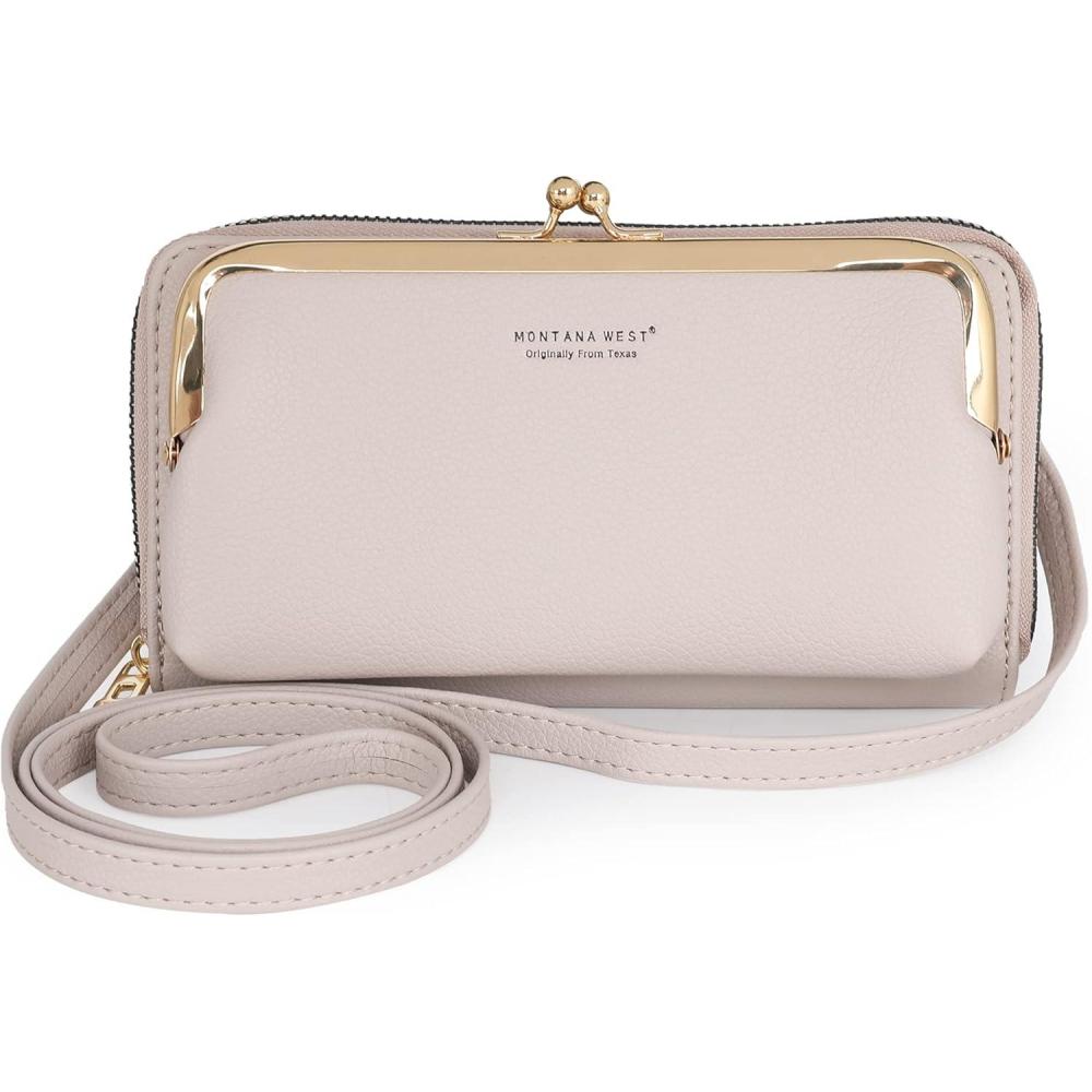 imageMontana West Small Crossbody Cell Phone Purse for Women RFID Blocking Cellphone WalletWallet Khaki