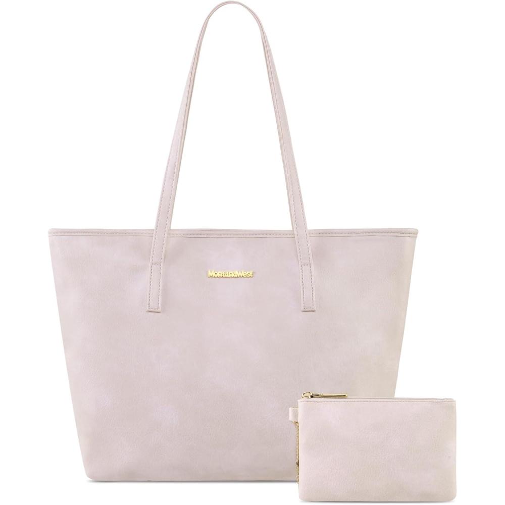 imageMontana West Tote Bags Vegan Leather Purses and Handbags for Women Top Handle Ladies Shoulder BagsAbeige