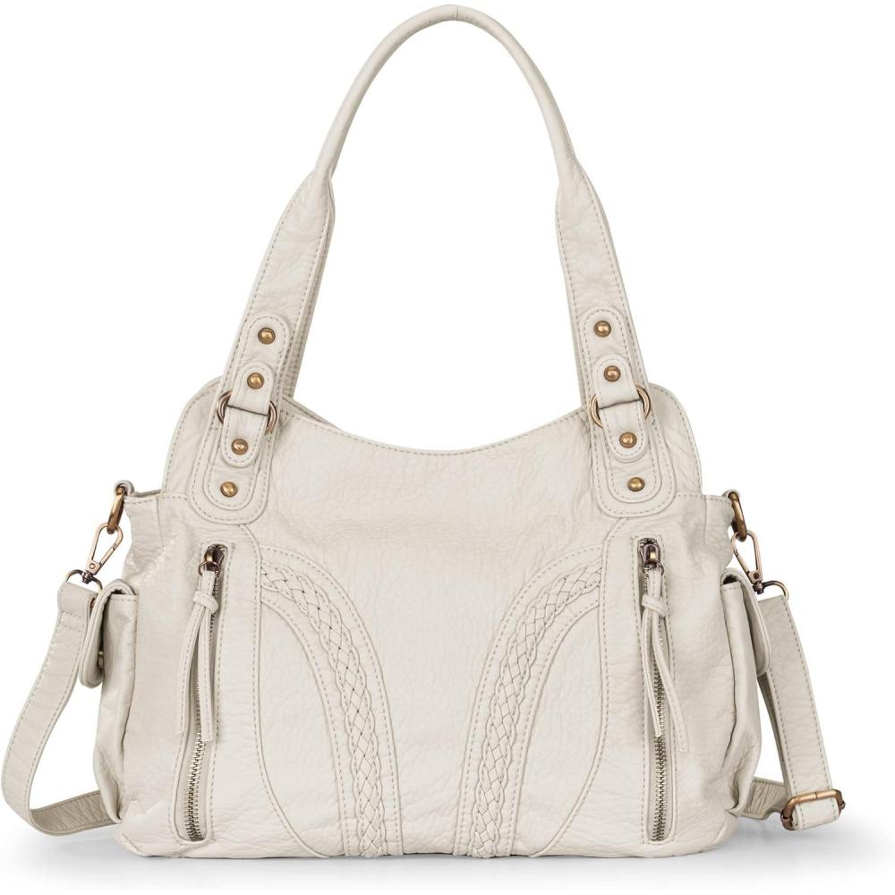 imageMontana West Washed Leather Hobo Bags for Women Roomy Handbags with Crossbody Strap019 Montana Beige