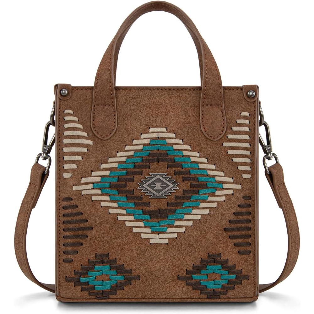 imageMontana West Western Womens Crossbody Handbag Ladies Small Crossbody Bags for Women Designer Top Handle HandbagsAztecdark Brown