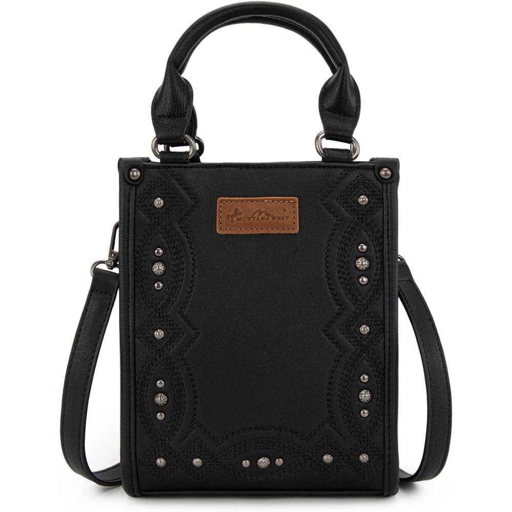 imageMontana West Western Womens Crossbody Handbag Ladies Small Crossbody Bags for Women Designer Top Handle HandbagsEmbroideryblack
