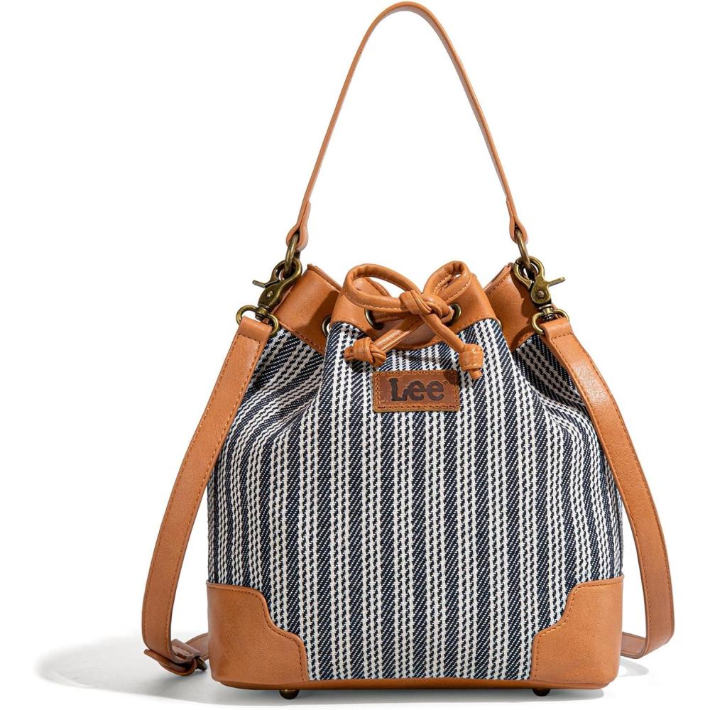 imageMontana West X Lee Bucket Bag for Women Drawstring Hobo Crossbody Bag with Detachable Straps1jean