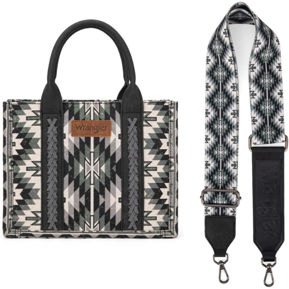 imageMontana West X Wrangler Tote Bag for Women Boho Aztec Shoulder Purse Top Handle Satchel HandbagAaztecblack